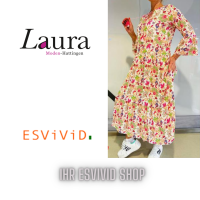 ESVIVID - Kleid lang Floral Druck ORANGE
